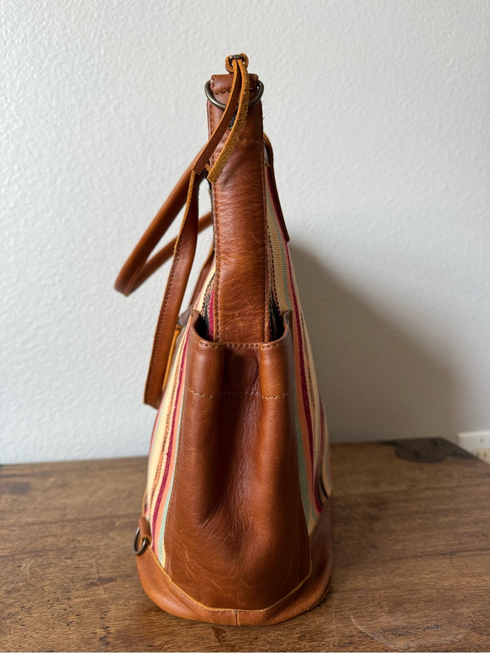 Nena & Co. Striped Guatemalan huipil and leather bag - Picture 9 of 12